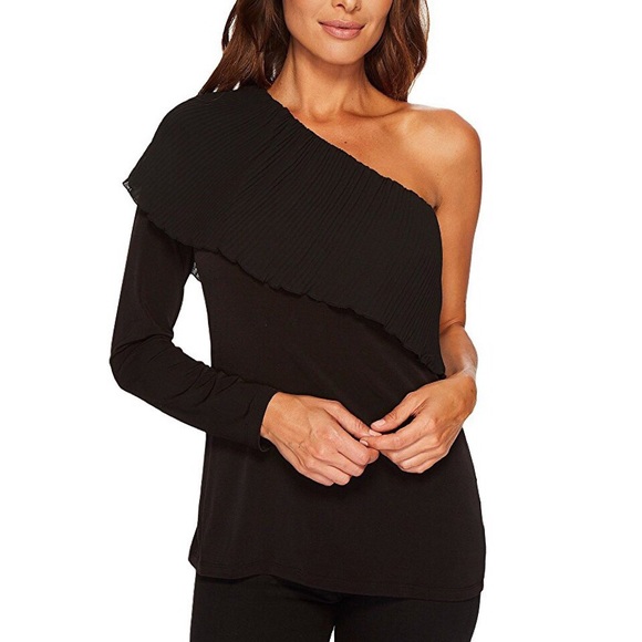 MICHAEL Michael Kors Pleated One Shoulder Top - Picture 2 of 5